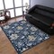 Hand Tufted Wool Area Rug Floral Blue K00522 Eco-Friendly Soft High-Pile 5X7